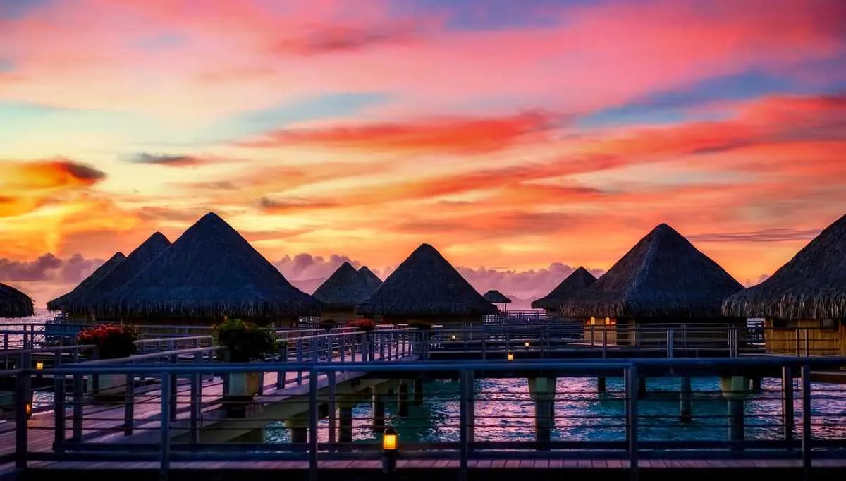 Landschaft von Bora Bora während der optimalen Reisezeit